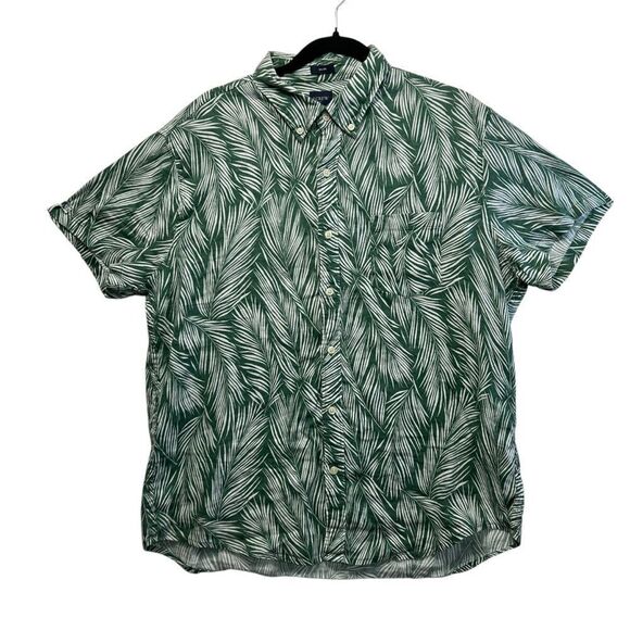 J.Crew linen cotton xl Tropical Hawaiian Down Shirt - Cotton, Short Sleeves - Picture 1 of 14